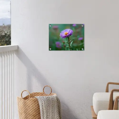 Aster - Paars - Bloem - Blaadjes tuinposter los doek klein -sfeer8
