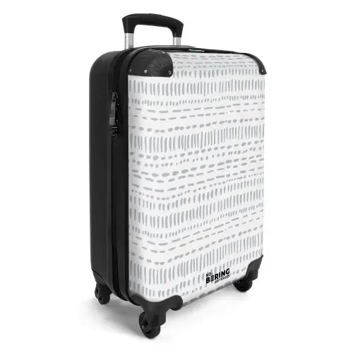 Grijs stippelstrepenmotief NBS - Handbagage koffer - Kinderen Unisex middel -productfoto_3d