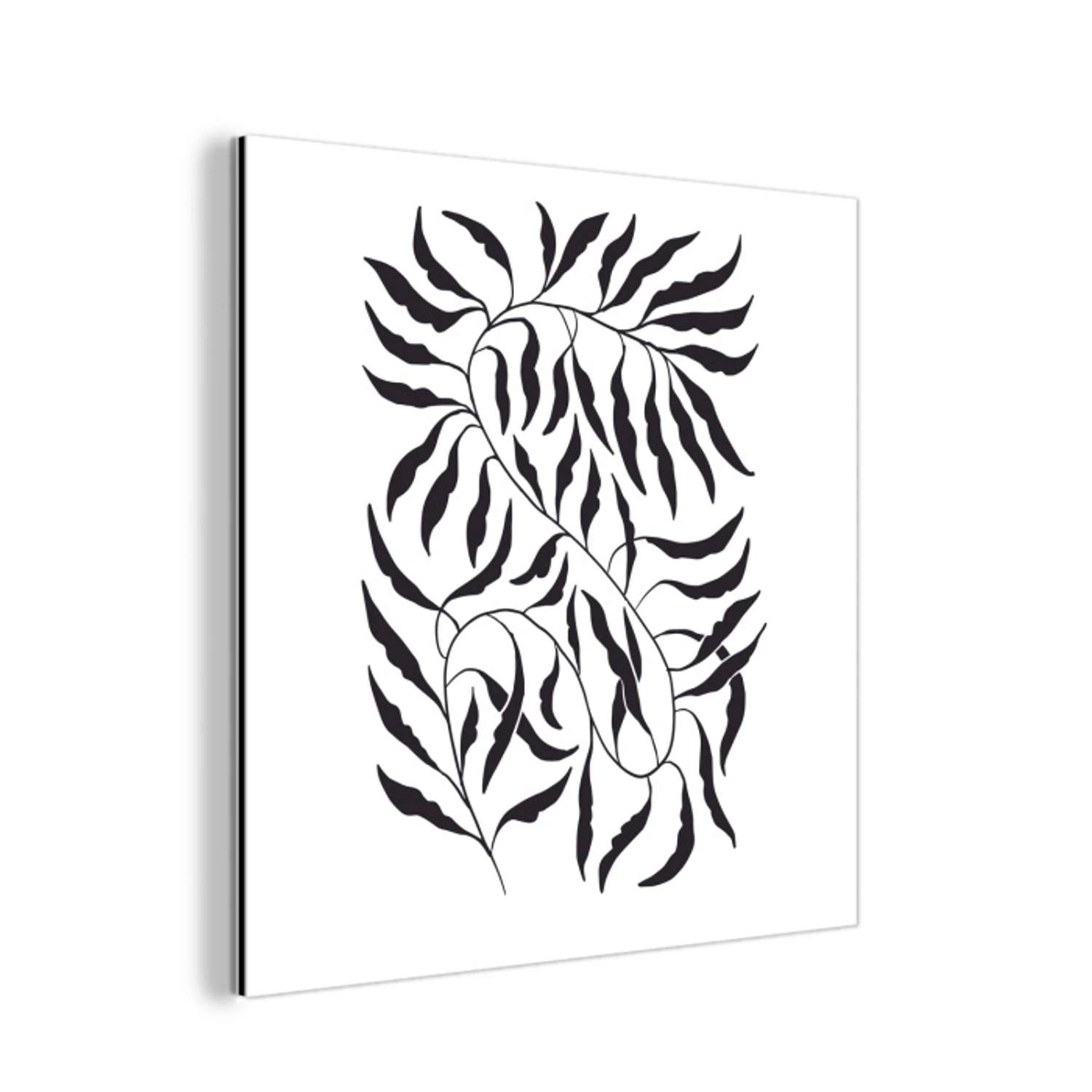 Bladeren - Planten - Bohemian - Wit - Abstract aluminium wit klein -3d