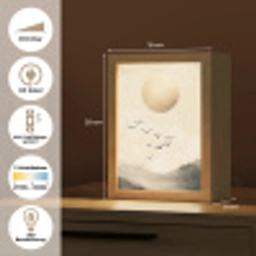 Landschap - Japandi - vogel Light Box met kabel (Tafellamp) klein -USP_DE