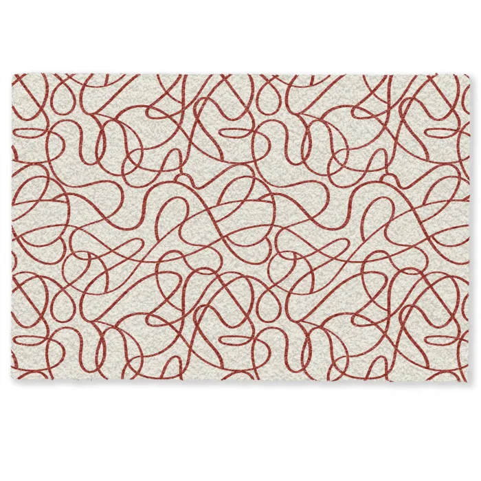Lijnen - Abstract - Rood - Beige Deurmat klein 898 -zkaufland3d