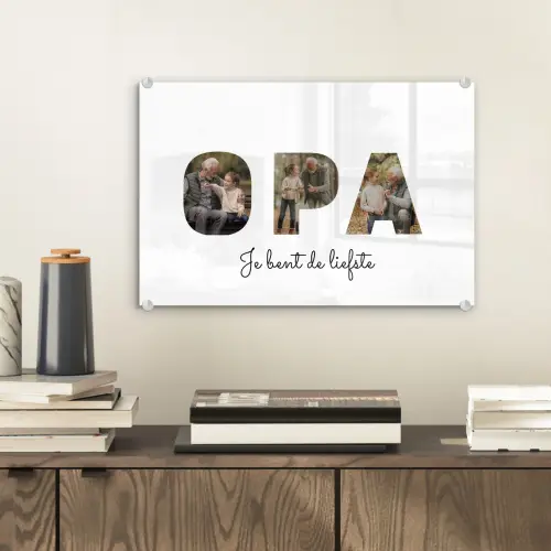 Opa - Lettercollage plexiglas 5mm klein -sfeer1