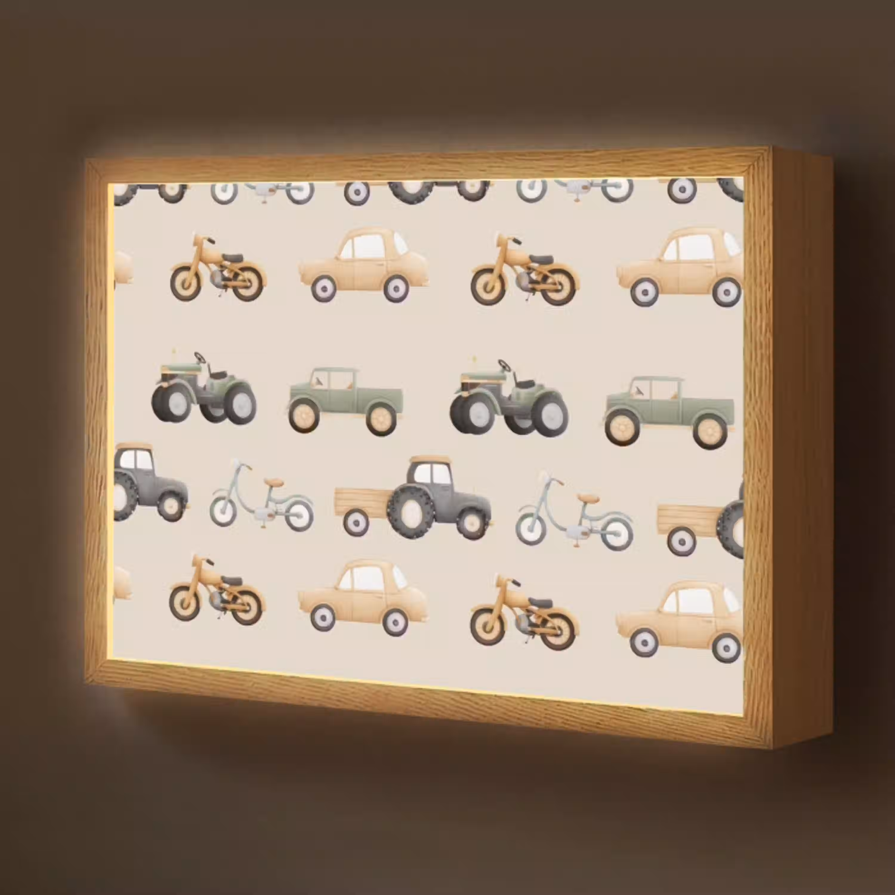 Retro - voertuigen - patroon Light Box met batterij (Wandlamp kind) middel -z3d_website