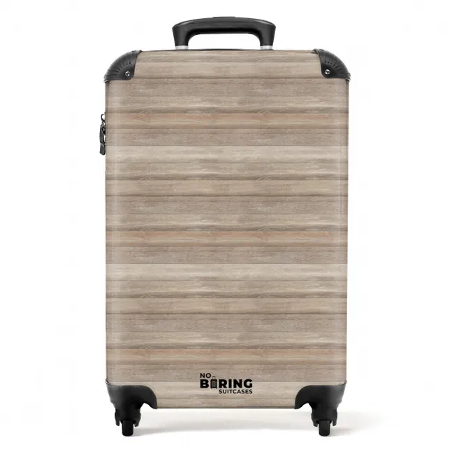 Lichte houten planken met horizontale nerf NBS - Handbagage koffer - Volwassenen Unisex middel -productfoto_recht