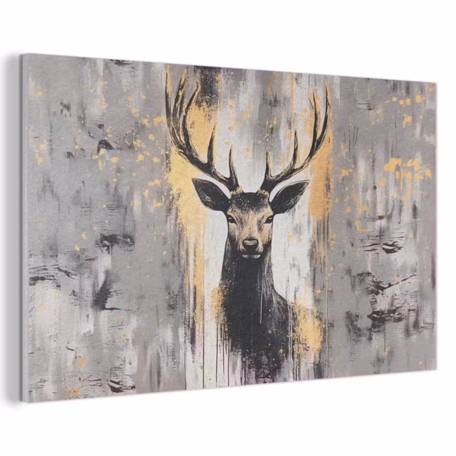 Akoestisch schilderij - Abstract - Hert - Gewei - Goud