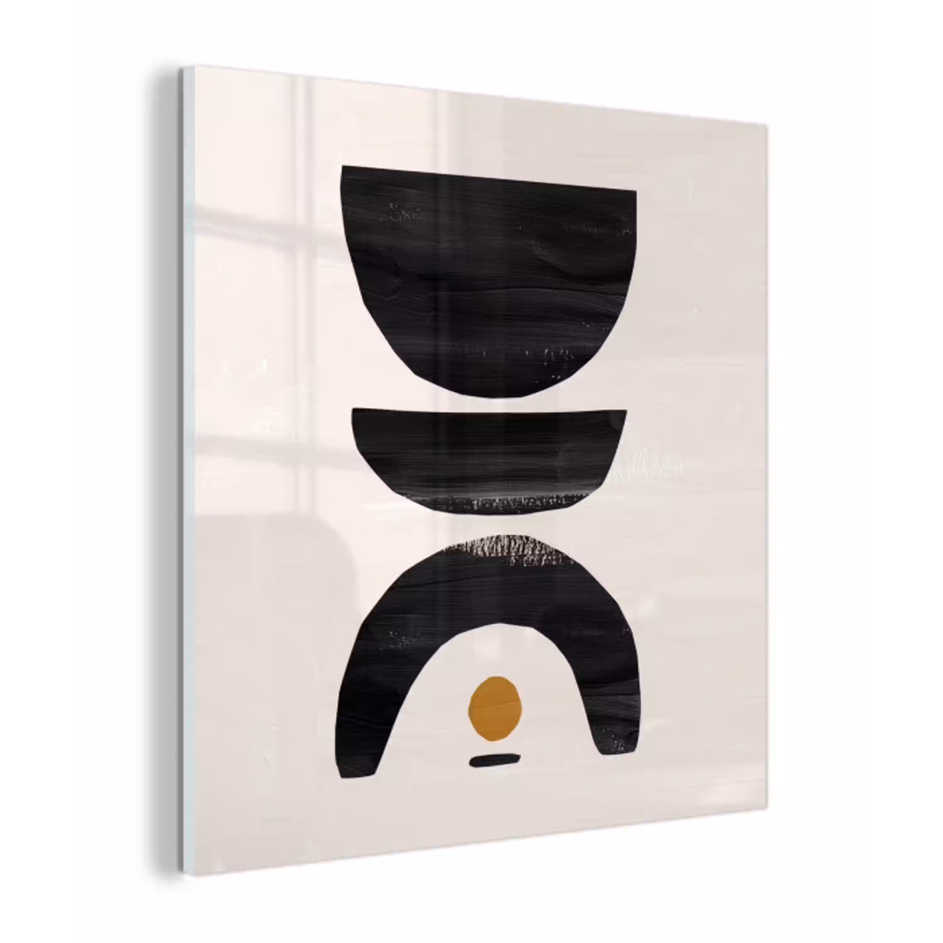 Abstract - Halve cirkel - Kunst - Zwart wit plexiglas 5mm klein -z3d