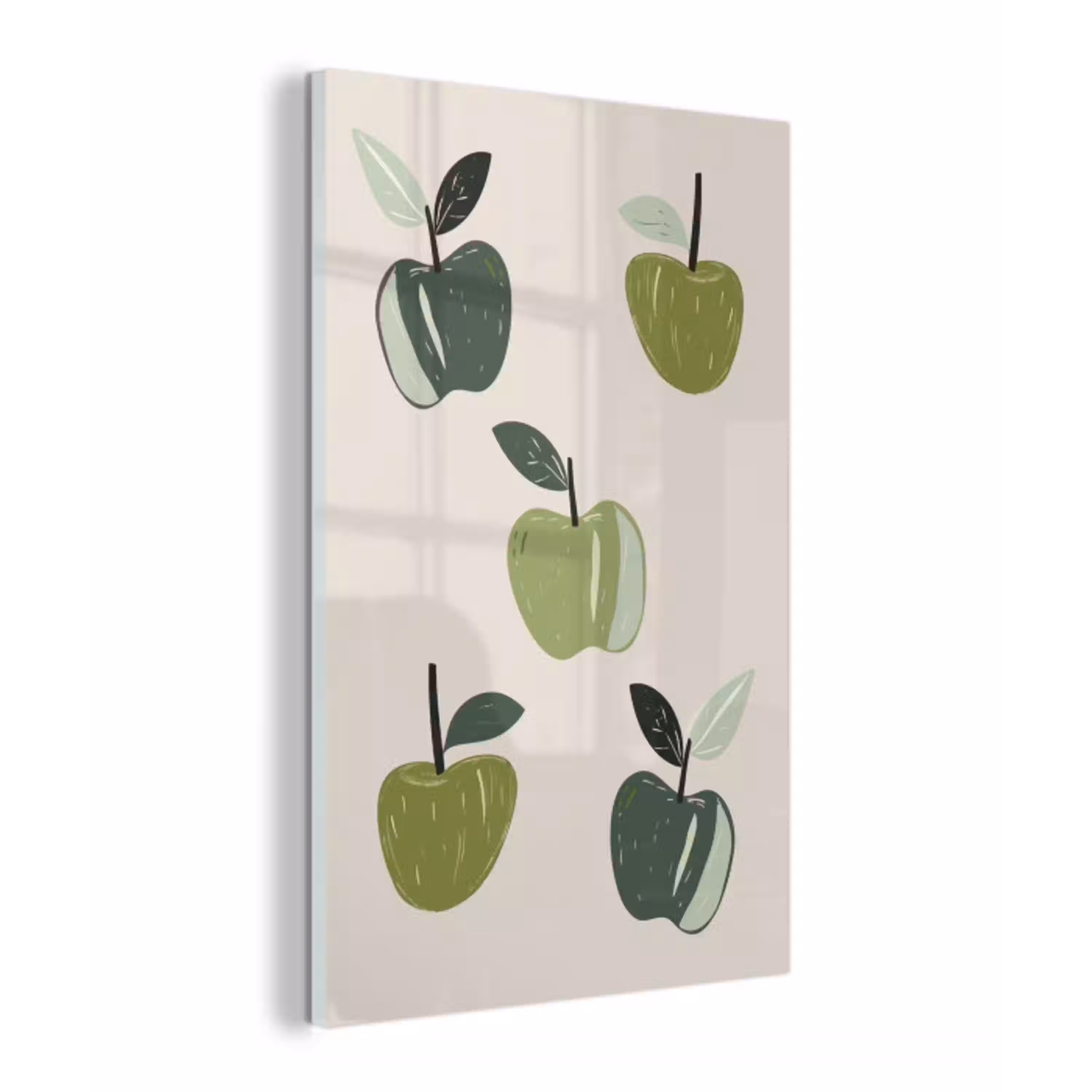 Appels - Groen - Illustratie - Bladeren plexiglas 5mm klein -z3d