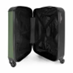 Minimal - Grijsgroen met zwarte streep NBS - Handbagage koffer - Unisex middel -binnenkant