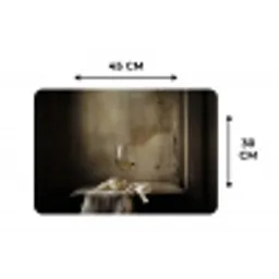 Strik - Beige - Witte - Wijn Placemat vinyl groot -specs