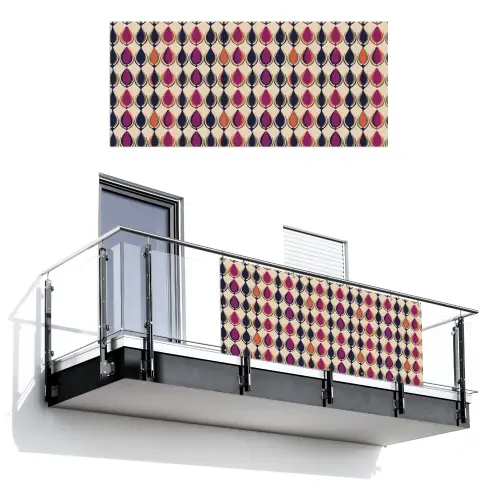 Vintage - Retro - Kleurrijk Balkonbeschermer Duitsland klein 596 -3d