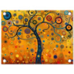 Abstract - Boom - Levensboom - Modern tuinposter los doek klein -3d