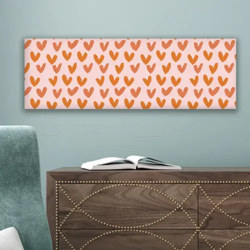 Hartjes - Getekend - Oranje canvas 2cm klein 828 -sfeer4
