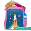 Raket - Planeet - Sterren - Veelkleurig Kinderrugzak - Roze middel -inhoud_NL