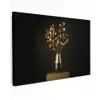 Goudbruine - Bladeren - Vaas - Herfstachtig Tuinposter op houten frame 2 cm dik klein -3d