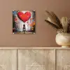 Meisje - Hart - Graffiti - Kunst - Kleuren - Rood plexiglas 5mm klein -sfeer5