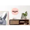 Varken - Roze - Minimalistisch Wandcirkel aluminium klein -kantoor