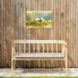 Schaap - Weide - Groen Tuinposter op houten frame 2 cm dik klein -sfeer4
