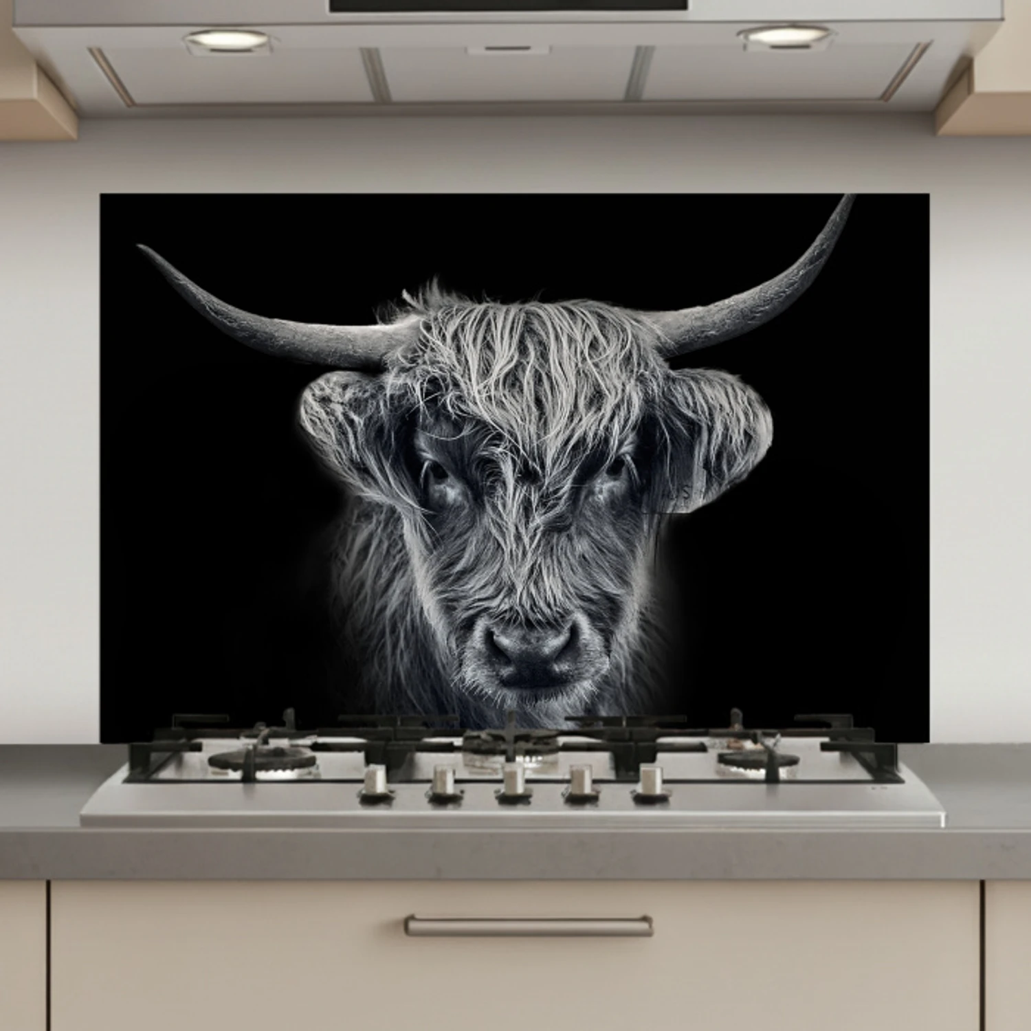 Schotse hooglander - Zwart - Koe - Dieren keuken achterwand spatscherm klein -3d_website