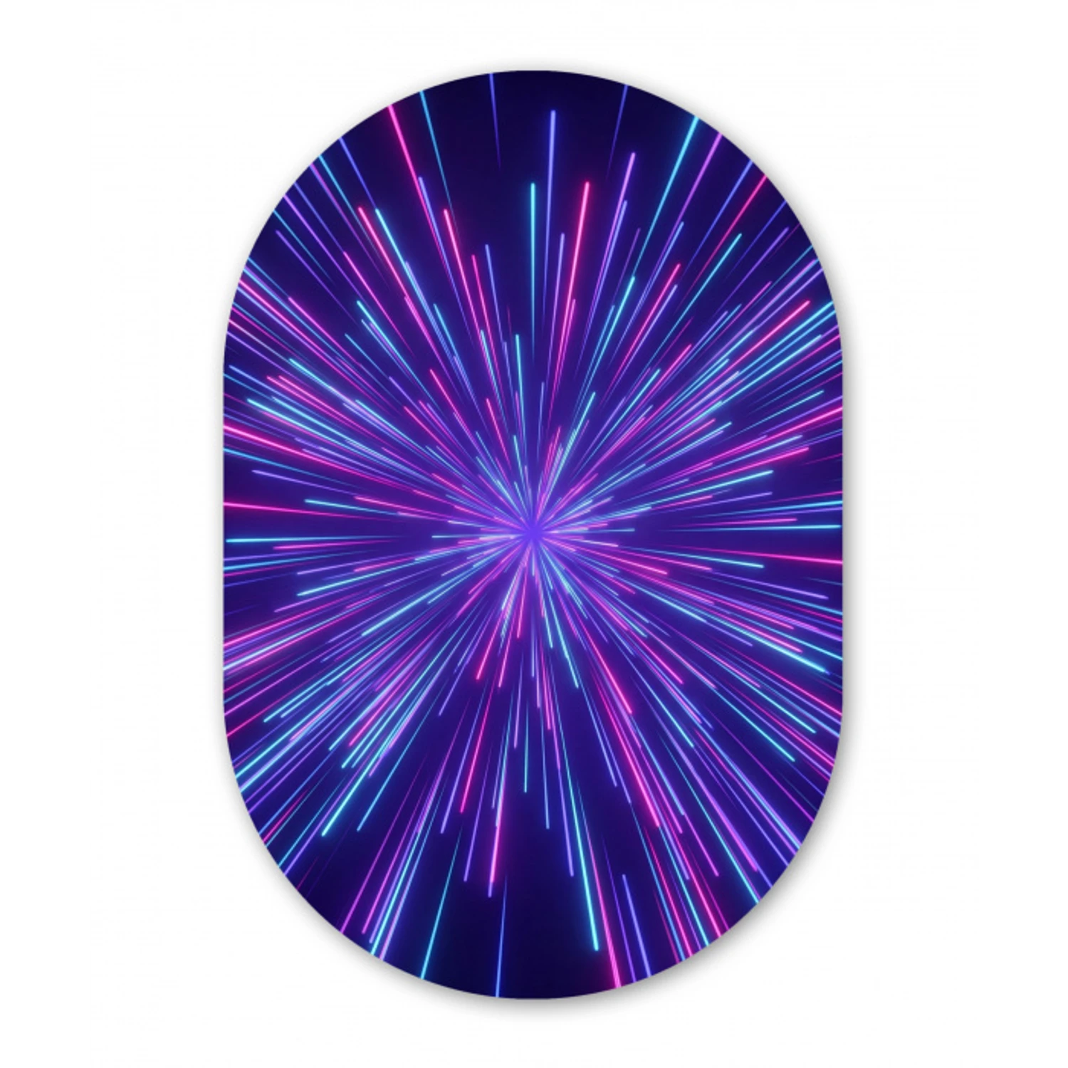 Dynamisch - Ruimte - Kleurrijk Wandcirkel Ovaal Forex klein -3d