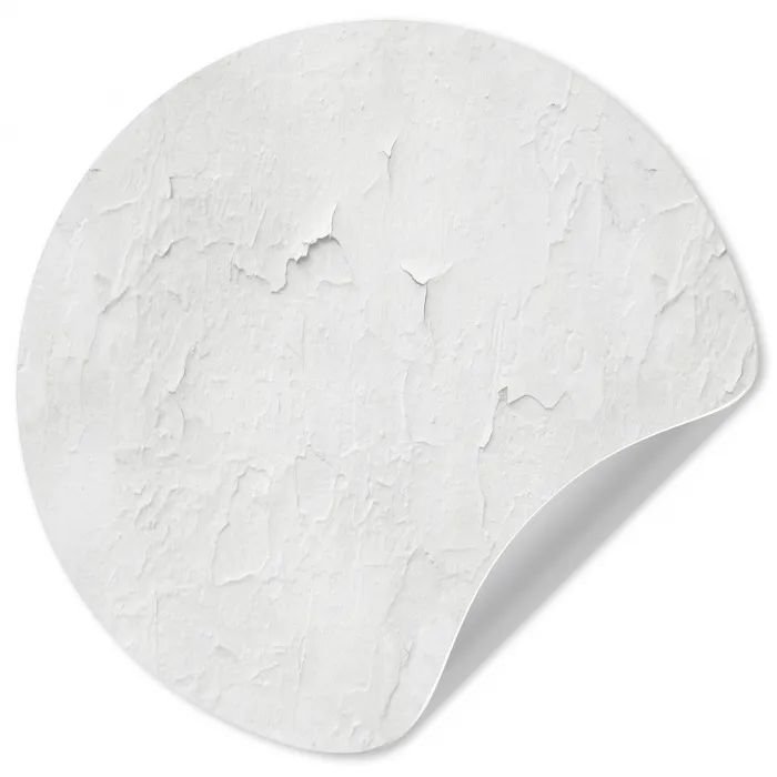 Pleisterlaag - Verf - Wit - Beschadigd Wandcirkel behangsticker klein 186 -3d