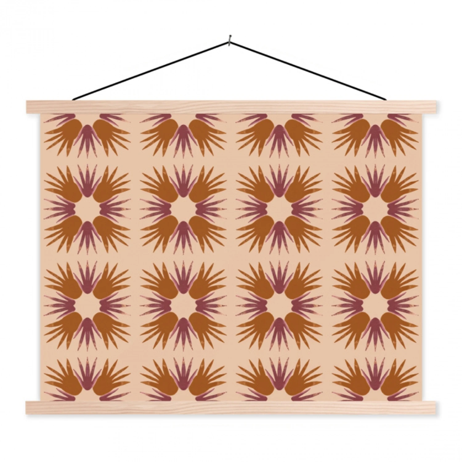 Ornament - Patroon - Oker textielposter latten blank klein 122 -3d