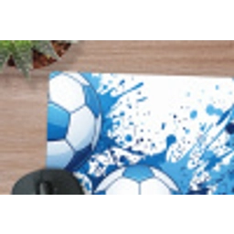 Voetballen - Verf - Sport - Blauw muismat rubber klein -closeup