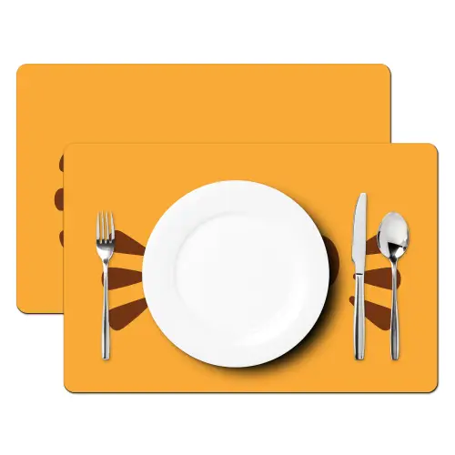 Kat - Simplistisch - Oranje - Vrolijk Placemat vinyl groot -zzsfeer2_Kitchenyeah-website