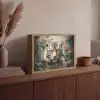 Tijger - Vlinders - Dieren - Jungle - Bloemen Light Box met batterij (Wandlamp) middel -sfeer2