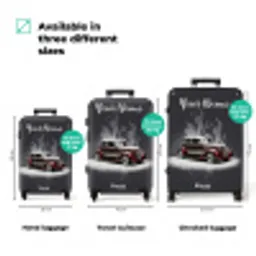 Grijze auto met grijze vlammen NBS - Handbagage koffer - Kinderen Unisex middel zzzzzzVergelijking_3EN