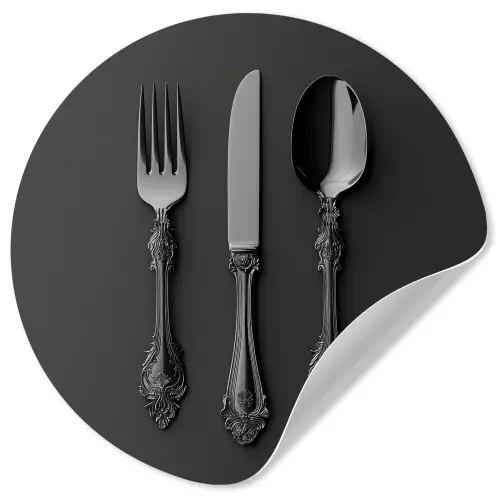 Bestek - Zwart Wandcirkel behangsticker klein -3d