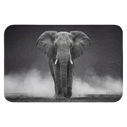 Olifant - Zwart - Wit - Rook WCmat klein -3d