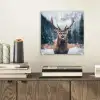 Hert - Dieren - Landschap - Winter - Sneeuw plexiglas 5mm klein -sfeer1