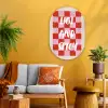 Hot - Spicy - Geruit - Rood Wandcirkel Ovaal Glas middel -sfeer4