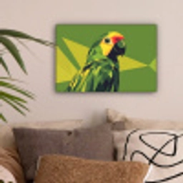 Papegaai - Groen - Snavel - Abstract canvas 2cm klein -sfeer1