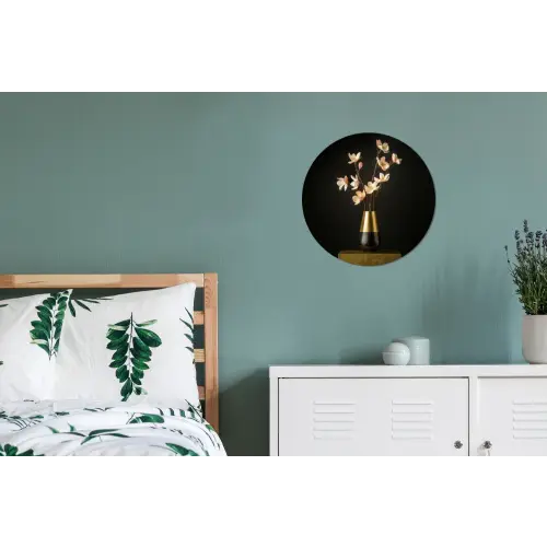 Sierlijk - Boeket - Goud - Vaas Wandcirkel aluminium klein -slaapkamer
