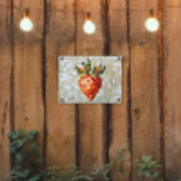 Aardbei - Rood - Mozaïek - Fruit tuinposter los doek klein -sfeer1