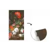 Stilleven met bloemen en een horloge - Schilderij van Abraham Mignon fotobehang vinyl groot -3d