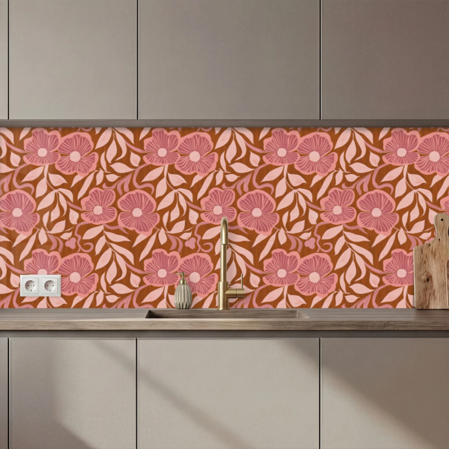 Sfeer - Bloemen - Roze keuken achterwand 2 middel 871 zz_3dshopping