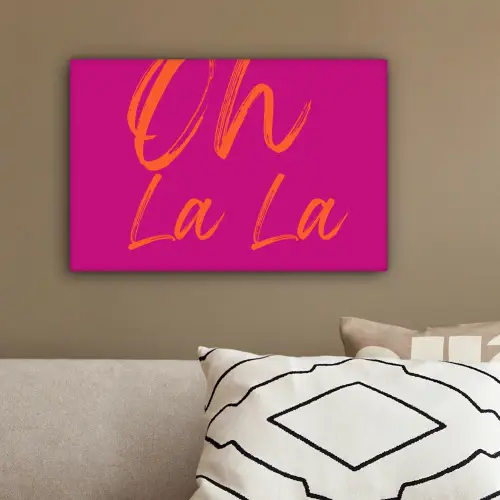 Oh la la - Oranje - Roze canvas 2cm klein -sfeer3