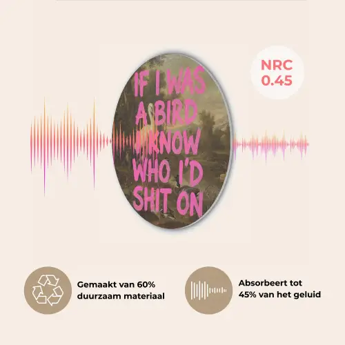 Klassiek - Humor - Roze Akoestische PET Vilt - Rond klein -USP_NL