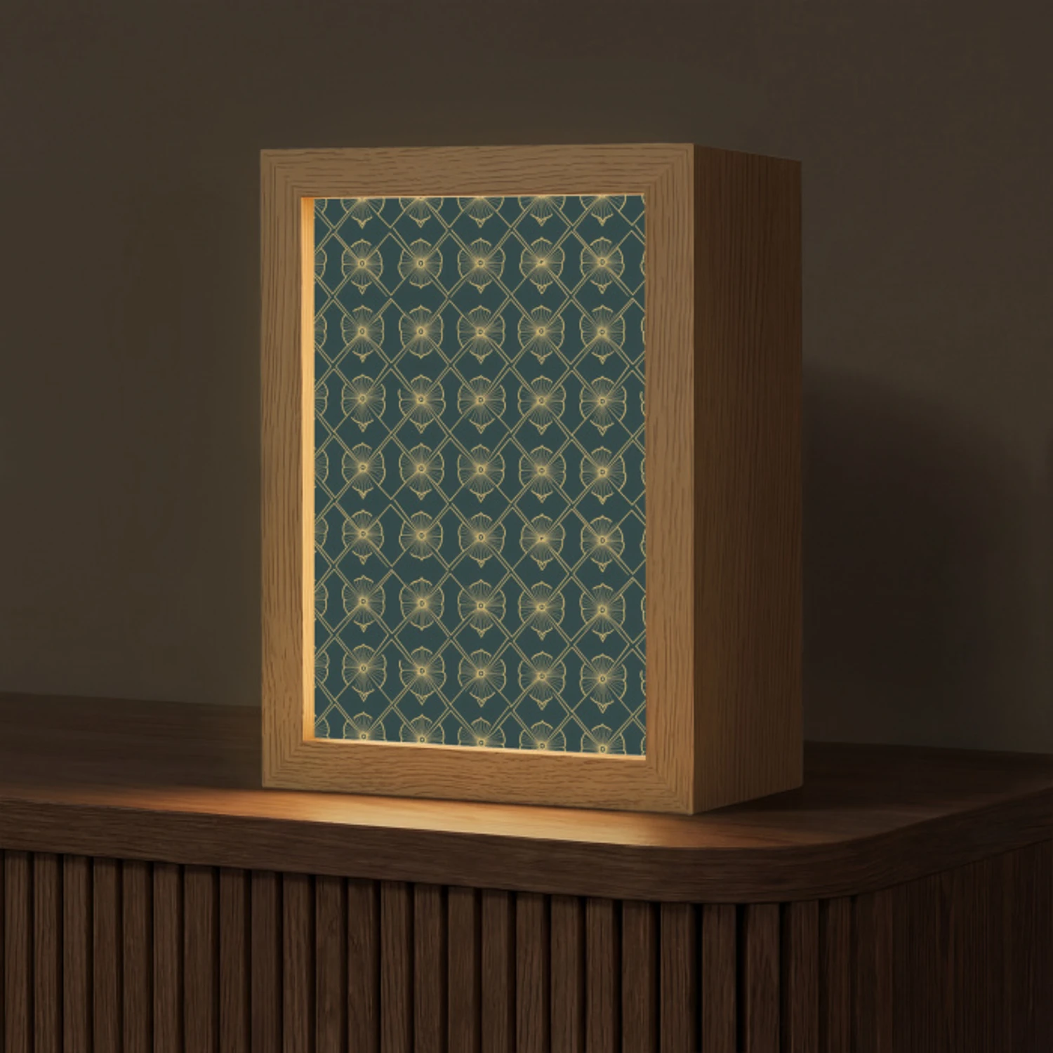 Geometrisch - Elegant - Groen Light Box met kabel (Tafellamp) klein 925 -z3d_website