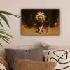 Leeuw - Geschilderd - Abstract - Goud canvas 2cm klein -sfeer1