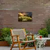 Bloemenveld - Heuvels - Zonsondergang - Berg - Natuur - Wit - Heuvels Tuinposter op houten frame 2 cm dik klein -sfeer3