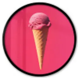 Schepijs - Roze - Hoorntje Fotolijst rond zonder passe partout klein -3d