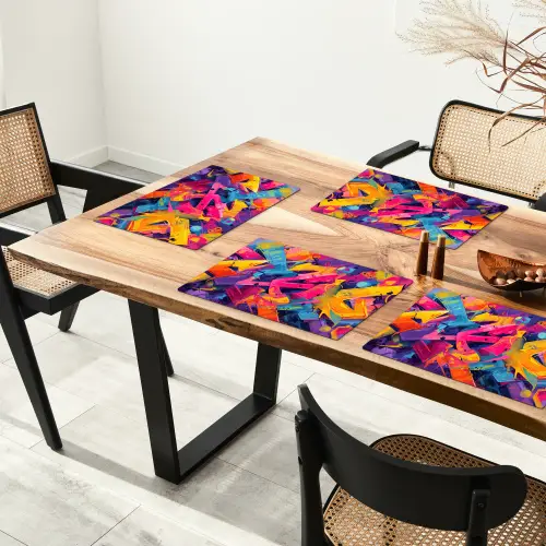 Abstract - Vormen - Kleurrijk Placemat vinyl groot -zzsfeer4_Kitchenyeah-website