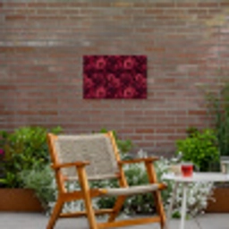 Dahlias - Bloemen - Rood Tuinposter op houten frame 2 cm dik klein 845 -sfeer3