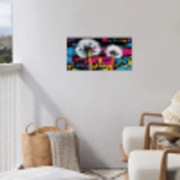 Street Art - Kleurrijk - Muur tuinposter los doek klein -sfeer8