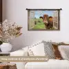 Doorkijk - Koe - Weiland - Landschap - Dieren Wandkleed katoen klein -sfeer1