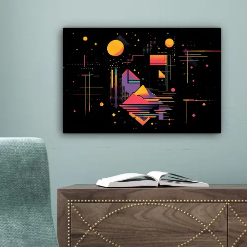 Abstract - Vormen - Lijnen - Kleurrijk canvas 2cm klein -sfeer4