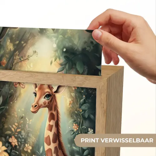 Giraffe - Jungle - Bloemen Light Box met kabel (Kinderlampje) klein -USP_websiteprintNL